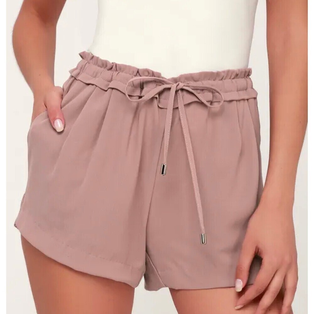 LuLu's shorts Jest Mauve Drawstring waist short Shorts pleated SZ M
